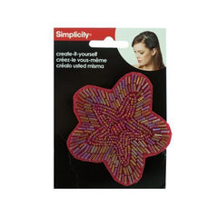 Red Beaded Flower Headband Accent ( Case of 48 )