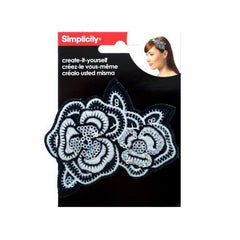 Embroidered Sequin Flower Headband Accent ( Case of 24 )