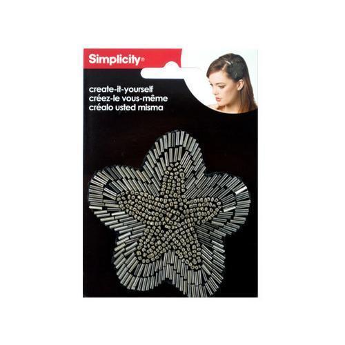 Silver Beaded Flower Headband Accent ( Case of 24 )