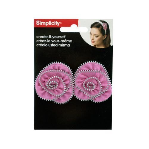 2pc sm rosette silver zip ( Case of 18 )