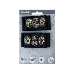 simplicity black ribbon with leopard print jewels accent ( Case of 96 )