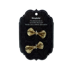 simplicity 2 piece gold sequin bow headband decor ( Case of 72 )