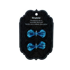 simplicity 2 piece turquoise sequin bows headband accent ( Case of 96 )