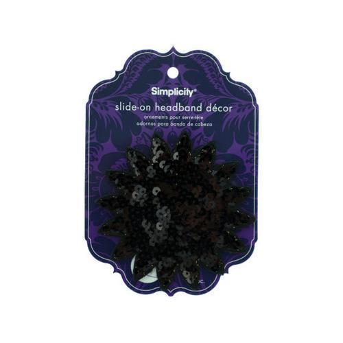 simplicity black sequin starburst slide on headband decor ( Case of 24 )