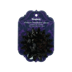 simplicity black sequin starburst slide on headband decor ( Case of 72 )