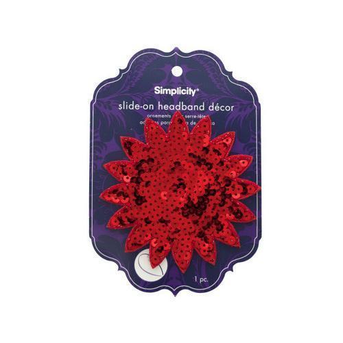 simplicity red sequin starburst slide on headband accent ( Case of 36 )