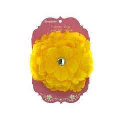 Large Yellow Flower with Jewel Clip ( Case of 45 )