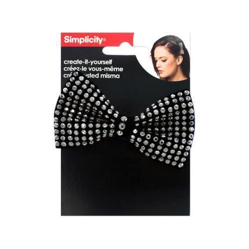 Black Studded Bow Headband Accent ( Case of 48 )