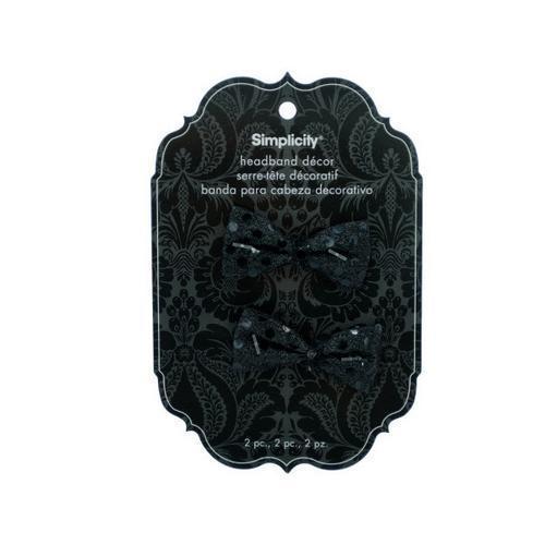 simplicty black sequin flower headband accent ( Case of 96 )
