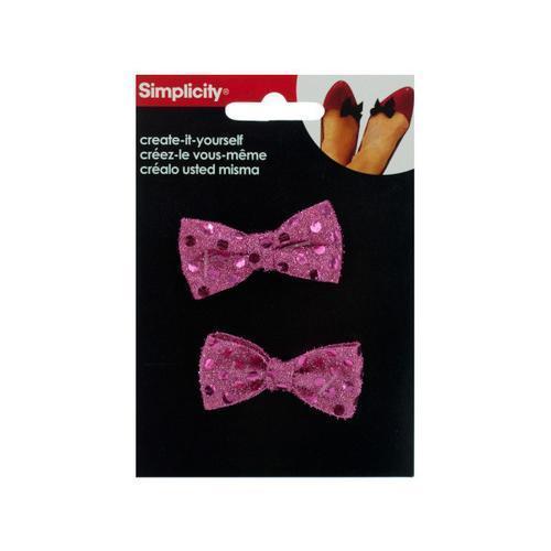 simplicity 2 piece pink sequin bows accent ( Case of 48 )