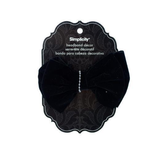 Black Velvet Bow Headband Accent ( Case of 24 )